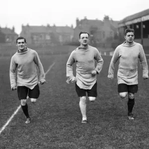 A gentle training jog for feisty Nottingham Forest full-back Percy Barratt