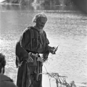 Geoffrey Bayldon seen here on location, filming the children Geoffrey Bayldon seen here on location, filming the children