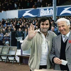 George Best with former Hibernian Famous Five centre forward Lawrie Reilly