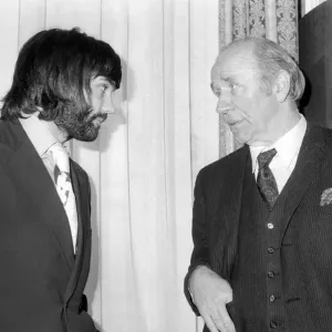 George Best and Matt Busby at the Cavendish Hotel, 1972 Print