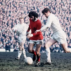 George Best and Norman Hunter fight for the ball 1970 with Billy Bremner looking