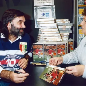 George Best at HMV Videozone Print, Newcastle 1990