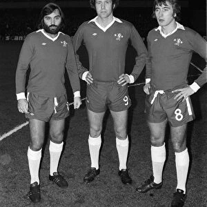 George Best with Peter Osgood, Alan Hudson (L-R) November 1975 pictured prior to Peter