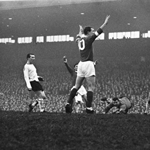 George Best scores his first ever goal for the Manchester United first team against