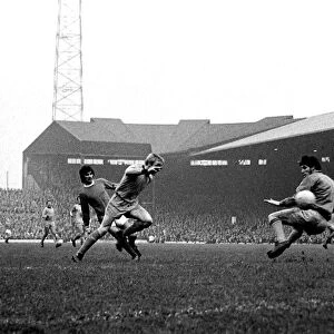 George Best scores the first goal for Manchester United during their match against