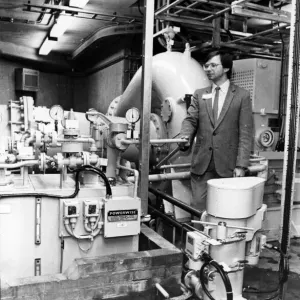 George Darling, with Kielder Water hypo-electric generating equipment. 30th October 1985 George Darling, with Kielder Water hypo-electric generating equipment. 30th October 1985