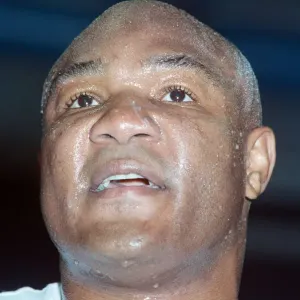 George Foreman pictured during training ahead of his fight with Terry Anderson