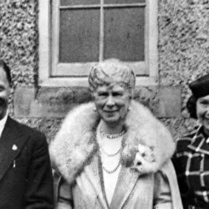 George Formby and his wife Beryl are seen with Queen Mary. Circa 1940