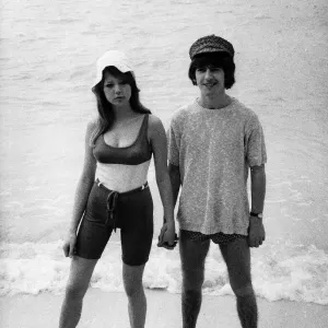 George Harrison and Patti Boyd Beach Print 1966 George Harrison and Patti Boyd Beach Print 1966
