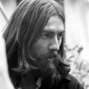 George Harrison with Radha Krishna Temple, 1969 Print