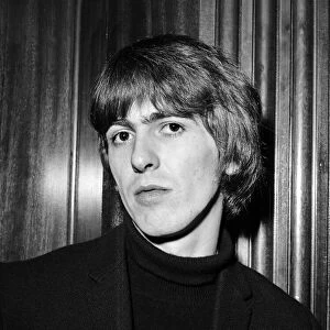 George Harrison at a press conference at the Gaumont State Cinema, Kilburn, London