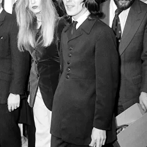 George Harrison with wife Patti Boyd leaves Esher Walton magistrates court March 1969