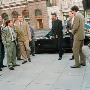 George Michael arriving at the Law Courts for his legal battle with Sony
