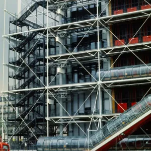 Georges Pompidou Centre, Paris, France. August 1977 Georges Pompidou Centre, Paris, France. August 1977