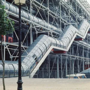 Georges Pompidou Centre, Paris, France. August 1977 Georges Pompidou Centre, Paris, France. August 1977