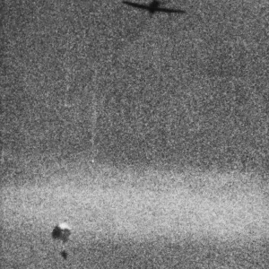 German airman bails out in the Battle of Britain after hes aircraft was shot down