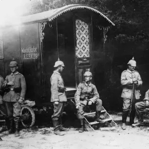 A German field commander on the Eastern Front commandeers a circus caravan as his parlour A German field commander on the Eastern Front commandeers a circus caravan as his parlour
