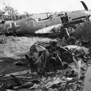 A German fighter brought down over Kent. September 1940