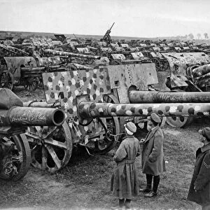 German guns captured during the British Advance. Picture taken
