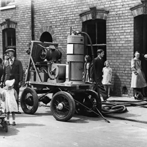 Giant vacuum cleaner seen here during the clean up following the Luftwaffe raid on Hull