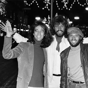 The three Gibb brothers of the Bee Gees pop group l-r: Robin