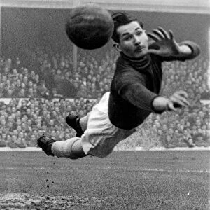 Gilbert Merrick Birmingham City Goalkeeper in action Circa 1950. a. k. a