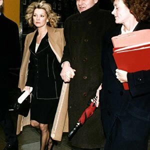 Gillian Taylforth actress arriving at court with Geoffrey Knights where she was sueing