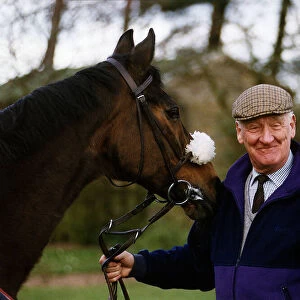 Ginger McCain trainer with Red Rum Racehorse
