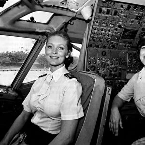 Girl Pilots... Valerie Walker (left) and Cindy Rucker. Male colleagues aren