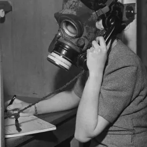 A Girl Telephonist at the Main A.R.P. Control Centre of Liverpool Print, 13th April 1941