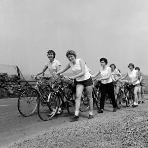 Girls of Crediton High School in Devon, on a 3 day cycling tour of Devon during