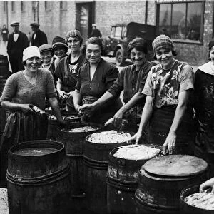 Girls of the North Shields Fish Quay packing herring for abroad