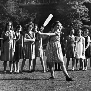 Girls of St Edmunds College Liverpool Playing Rounders Print