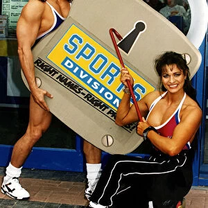 Gladiators Wolf and Scorpio opening Sports Division shop East Kilbride