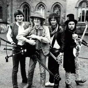 Glam Rock group Slade posing for photographs at Eastnor Castle, near Ledbury Glam Rock group Slade posing for photographs at Eastnor Castle, near Ledbury
