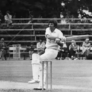 Glamorgans batsman Roger Davis hits a ball against Warwickshire at Sophia Gardens Glamorgans batsman Roger Davis hits a ball against Warwickshire at Sophia Gardens