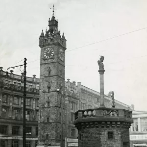 Glasgow Cross with Tolbooth Steeple and Trongate 1952 High Street