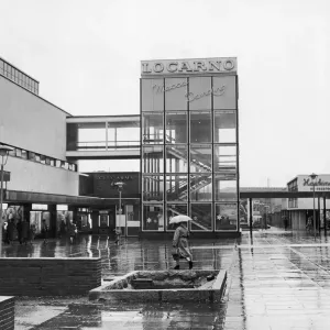 The glass tower entrance to th Lacarno Ballroom in Coventry. 29th December 1960