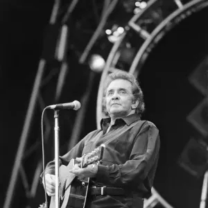 Glastonbury Festival 1994 Print featuring Johnny Cash on The Pyramid Stage Glastonbury Festival 1994 Print featuring Johnny Cash on The Pyramid Stage