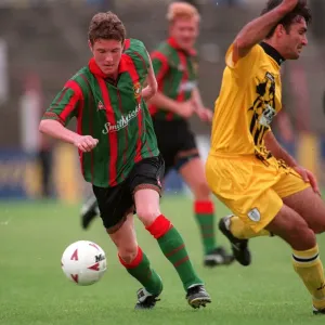 Glentoran v Notts County Football Match August 1996 Glentoran footballer Glentoran v Notts County Football Match August 1996 Glentoran footballer