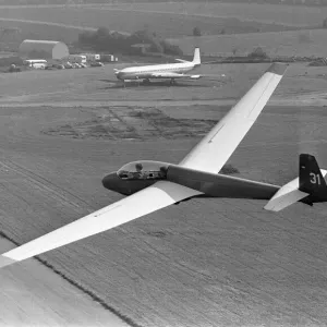 Glider over Lasham airfield October 1970 Glider over Lasham airfield October 1970
