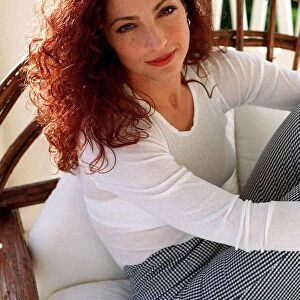 Gloria Estefan american singer pictured relaxing at home on Star Island in Miami Florida