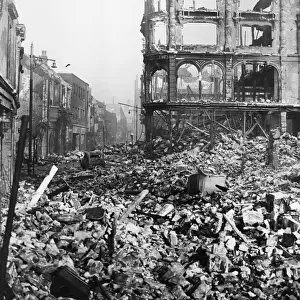 Goat Street after Swanseas three night blitz during the Second World War
