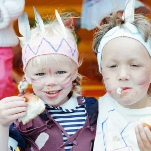 Golcar Nursery school children pictured during a Wild West fund day and barbecue Golcar Nursery school children pictured during a Wild West fund day and barbecue