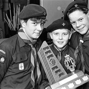 Golcar scouts Simon Haigh, 15, Christopher Marsden, 13, and Andrew Moore, 14