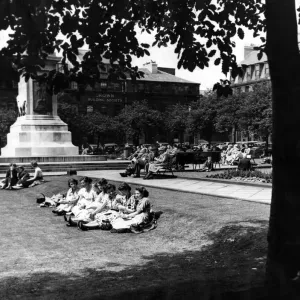 Good weather brings many people to Eldon Square to bask in the sun during their lunch