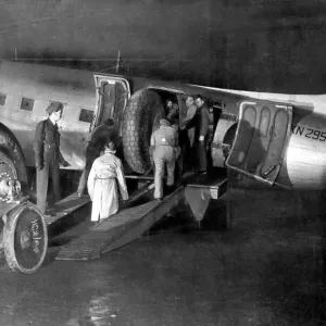 Goods loaded onto a British aircraft for the Berlin Air Lift during the Russian blockade