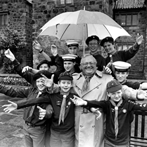 Former Goon Sir Harry Secombe gives a few tips to the youngsters performing in