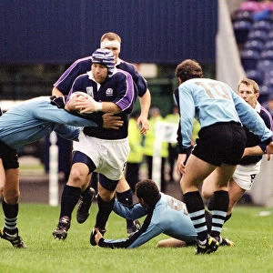 Gordon Simpson has ball for Scotland October 1999 in rugby world cup match against