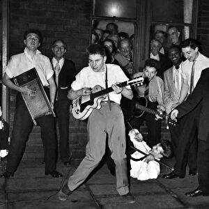 Gorton Skiffle Group performing. November 1957